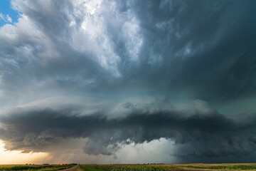 Monster supercell in South Dakota scrapes across the landscape dropping baseball sized hail 