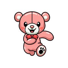 Obraz na płótnie Canvas Cute teddy bear cartoon running