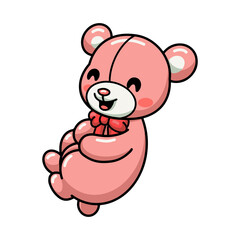 Cute teddy bear cartoon laughing