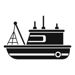Obraz premium Old fishing boat icon simple vector. Sea ship