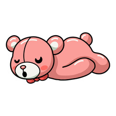 Cute teddy bear cartoon sleeping