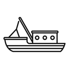 Fish vessel icon outline vector. Fishing boat