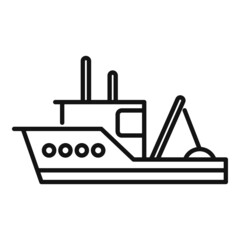 Catch fish boat icon outline vector. Sea ship