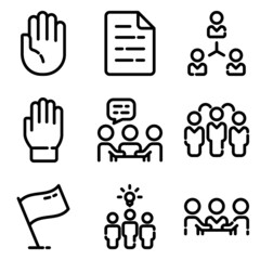 Business Flat Icon Set Isolated On White Background