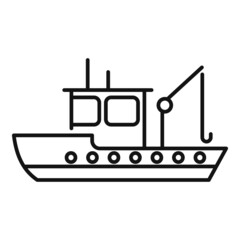 Transportation fish ship icon outline vector. Fishing boat