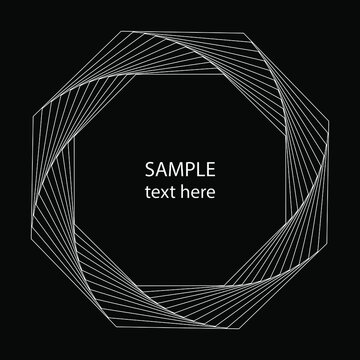 White rotated octagons in circle form. Trendy design element for web pages, prints, template, logo, tattoo, emblems, badges, posters, pattern and abstract background