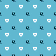 Set Time management and Heart with text work on seamless pattern. Vector