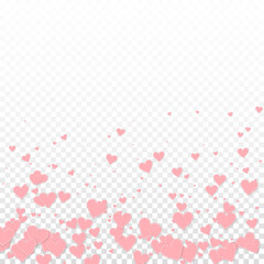 Pink heart love confettis. Valentine's day gradien