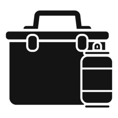 Snack lunch box icon simple vector. Dinner food