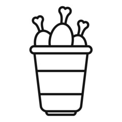 Lunch meal chicken legs icon outline vector. Dinner food