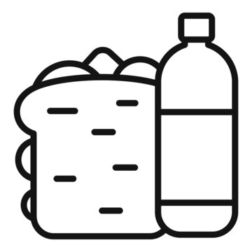 recommend clip art: Home school lunch icon outline vector. Dinner food