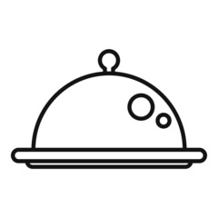 Lunch tray icon outline vector. Dinner meal