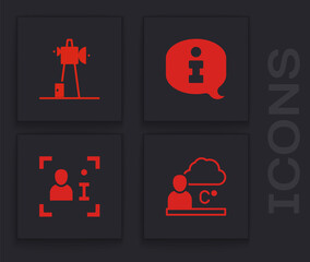 Set Weather forecast, Antenna, Information and Television report icon. Vector