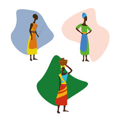 Set of african women from Tanzania
