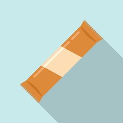 Wrapper snack bar icon flat vector. Chocolate food