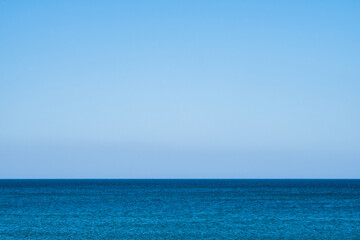 blue sky and sea on the horizon