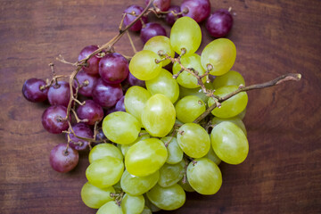 Tasty and healthy organic green grapes. Sustainable production