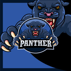 Cartoon panther mascot design template