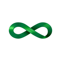 Naklejka premium Infinity symbol, icon of endless seamless loop. Vector stock image. Sign of forever. isolated on white background green ribbon logo