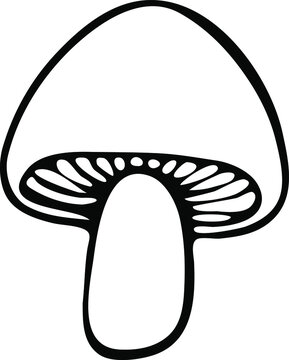 isolated hand drawn graphic outline element: mushroom