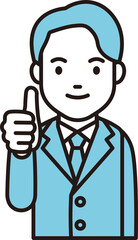 Clip art of a man in a suit(blazer) giving a good sign