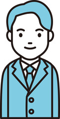 Clip art of a man in a suit(blazer) facing the front