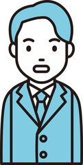 Clip art of stunned man in suit(blazer)