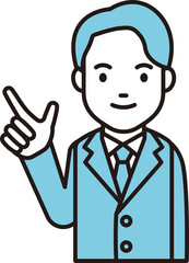 Clip art of a man in a suit(blazer) pointing a finger