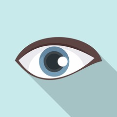Medicine eye icon flat vector. Sight view