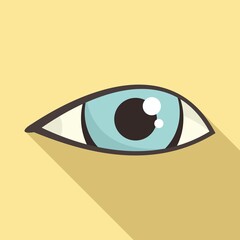 Eye idea icon flat vector. View look