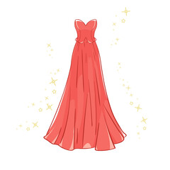 Obraz premium Model of a red evening dress.