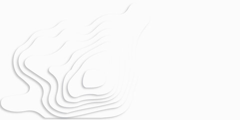 Abstract paper cut white background. Topographic canyon map light relief texture, abstract realistic papercut decoration textured with wavy layers. Abstract background with waves. Abstract papercut.