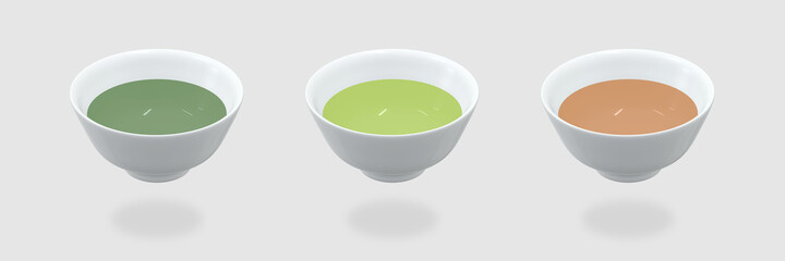 シンプルな背景のお茶 3D素材
