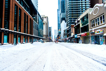 Toronto street in winter