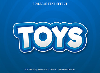 toys text effect logo template design with bold and abstract style background