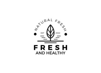 Minimalist nature leaf logo design inspiration