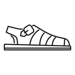 Sandal boot icon outline vector. Woman footwear