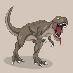 T-rex, dinosaur. print for T-shirts, textiles, wrapping paper, web. Vector Illustration