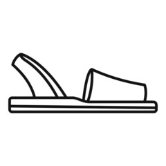 Boy sandal icon outline vector. Summer flop