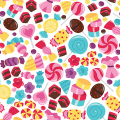 Super Cheerful Candy Seamless Pattern Background