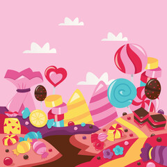 Fototapeta premium Super Cheerful Whimsical Candy Land
