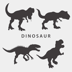 Silhouette Dinosaur. print for T-shirts, textiles, wrapping paper, web. Vector Illustration