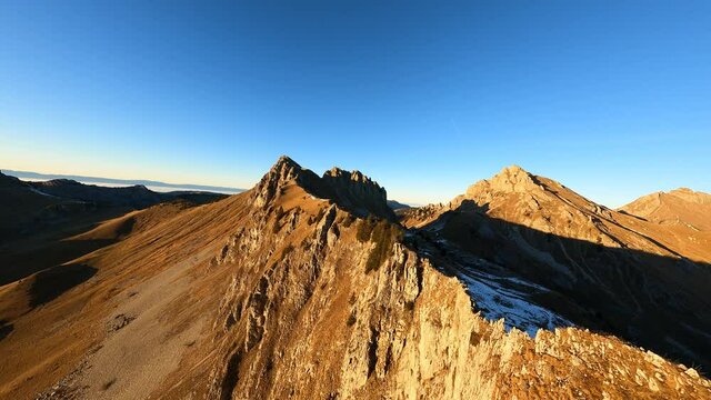 FPV flight at sunset in Haute Savoie at Pras de Lys location