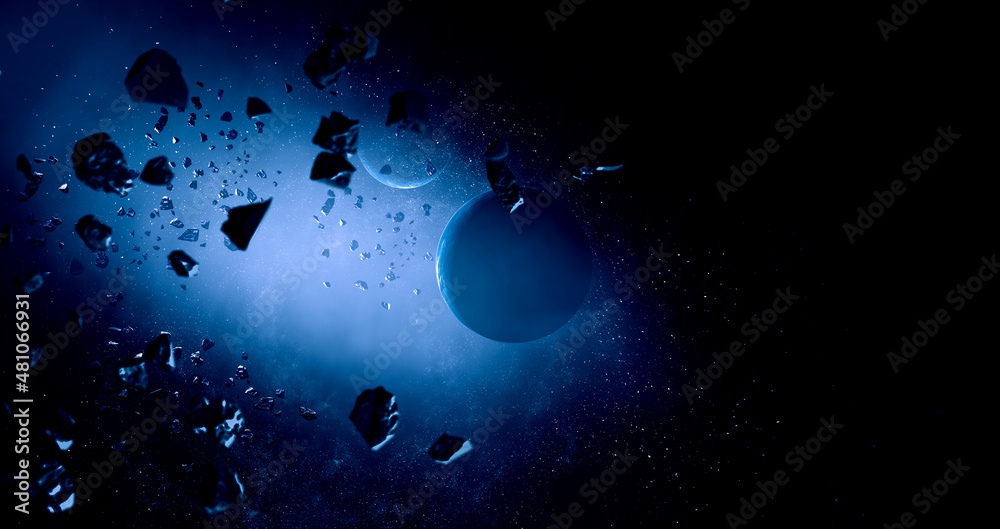 Poster Image of outer space. Disaster theme.