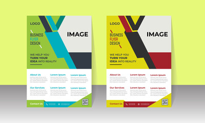 New Corporate Business Flyer Design, Travel Brochure Design, Real State A4 Template, Vector Illustration with Images