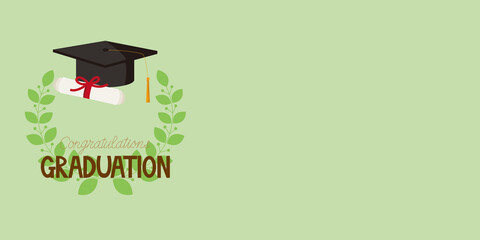 Graduation banner illustration. Graduates background. Vector illustration.