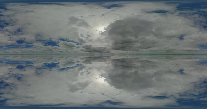sky 360 equirectangular hdr spherical mirror, panoramic clouds environment map landscape projection. High quality 4k footage