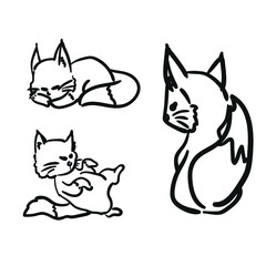 Design vector oneline drawing art of animals easy 