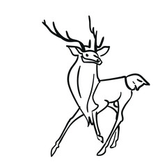 Design vector oneline drawing art of animals easy 