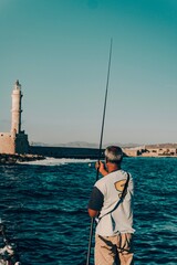 fishing on the sea